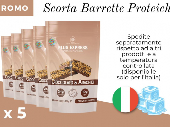 Barrette Proteiche-Cioccolato e Arachidi Pack 5 x 5 spedito a temperatura controllata