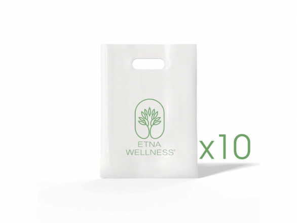 10 pz Buste con logo Etna Wellness 50x12x70