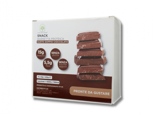 6 Barrette Proteiche Doppio Cioccolato