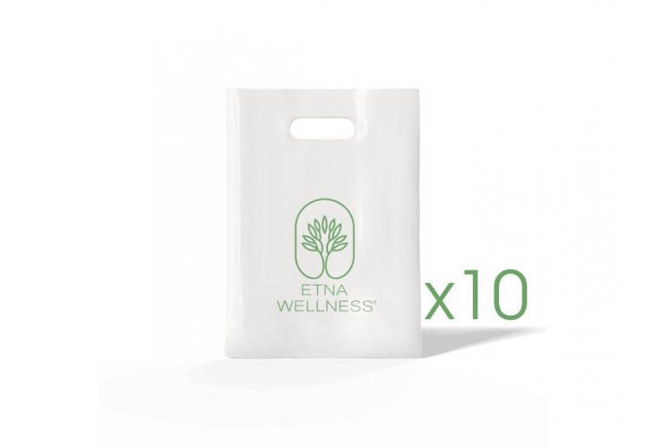 10 pz Buste con logo Etna Wellness 40x12x60