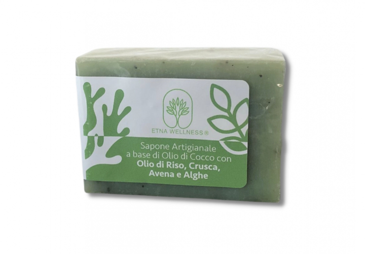 Sapone Artigianale Olio di Cocco, Riso, Crusca, Avena e Alghe