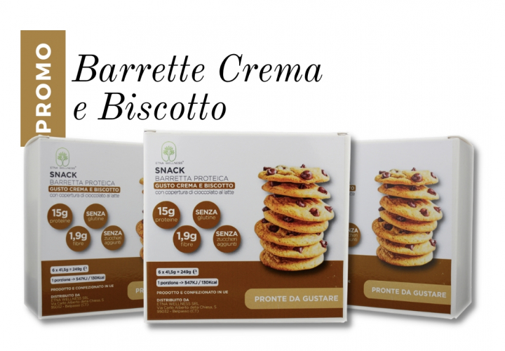 Pack 3x6 Barrette Proteiche Crema e Biscotto
